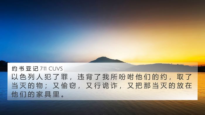 约 书 亚 记 7:11 CUVS Bible Verse Image