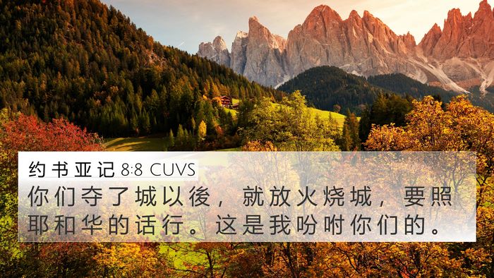 约 书 亚 记 8:8 CUVS Bible Verse Image