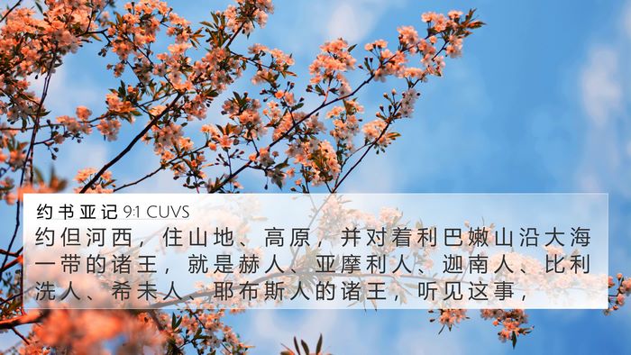 约 书 亚 记 9:1 CUVS Bible Verse Image
