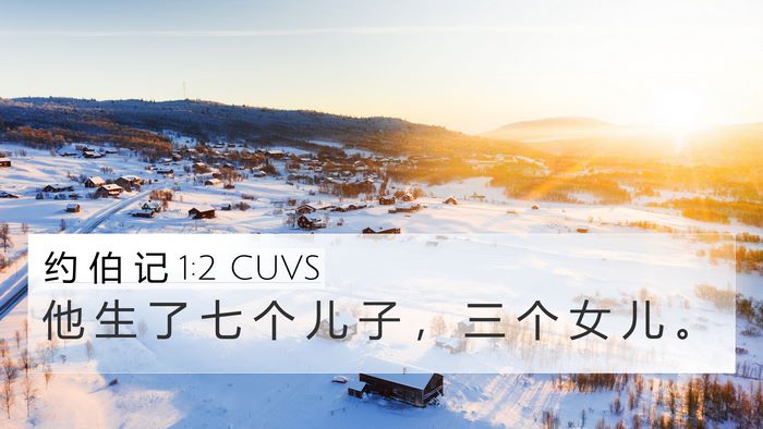 约 伯 记 1:2 CUVS Bible Verse Image