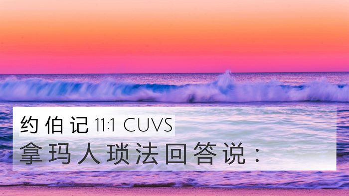约 伯 记 11:1 CUVS Bible Verse Image