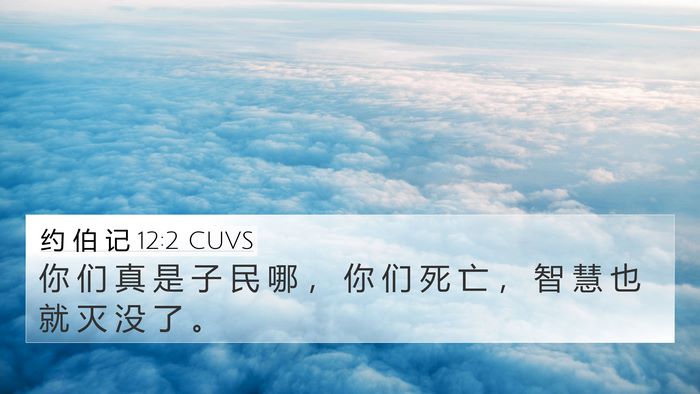 约 伯 记 12:2 CUVS Bible Verse Image