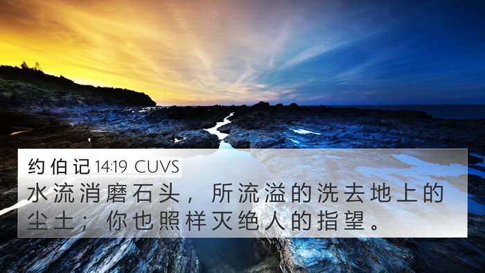 约 伯 记 14:19 CUVS Bible Verse Image