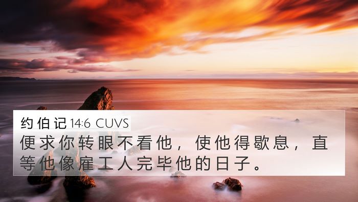 约 伯 记 14:6 CUVS Bible Verse Image