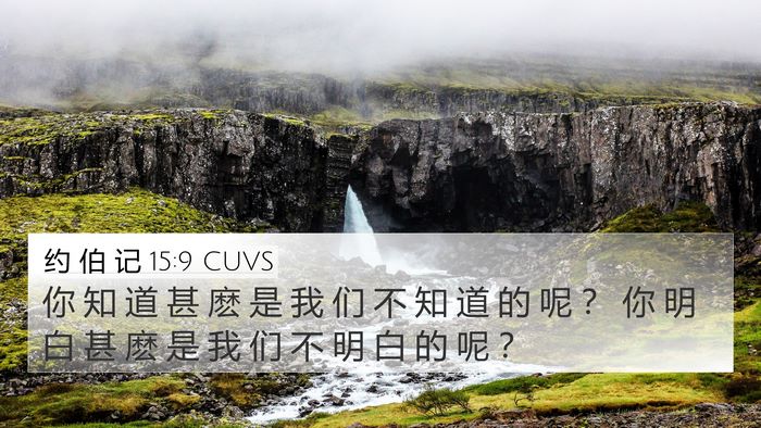 约 伯 记 15:9 CUVS Bible Verse Image
