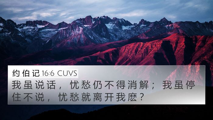 约 伯 记 16:6 CUVS Bible Verse Image