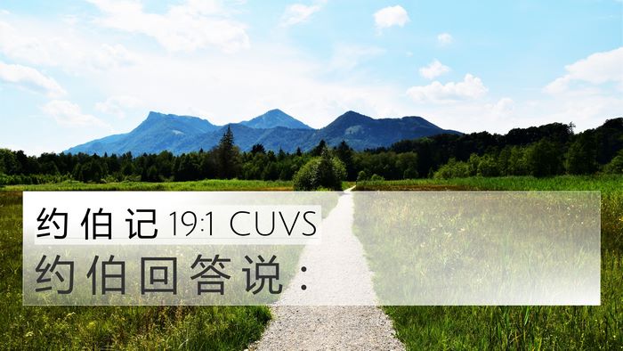 约 伯 记 19:1 CUVS 4K Wallpaper - 约 伯 回 答 说 - 4K Wallpaper Bible Verse