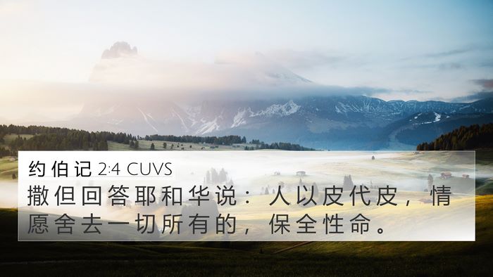 约 伯 记 2:4 CUVS Bible Verse Image