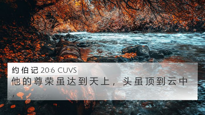 约 伯 记 20:6 CUVS Bible Verse Image