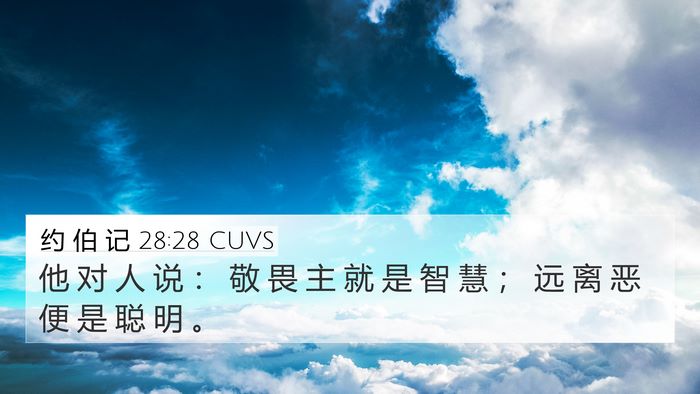 约 伯 记 28:28 CUVS Bible Verse Image