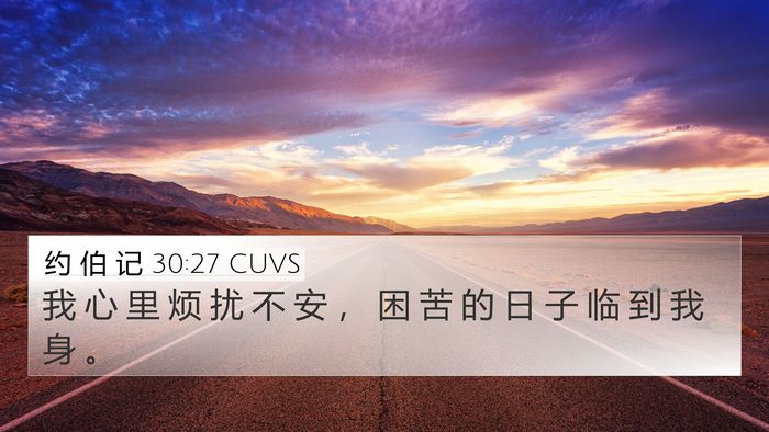 约 伯 记 30:27 CUVS Bible Verse Image