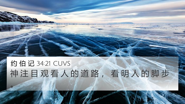 约 伯 记 34:21 CUVS Bible Verse Image