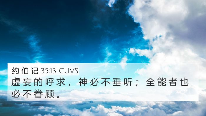 约 伯 记 35:13 CUVS 4K Wallpaper - 虚 妄 的 呼 求 ， 神 必 不 垂 听 ； - 4K Wallpaper Bible Verse