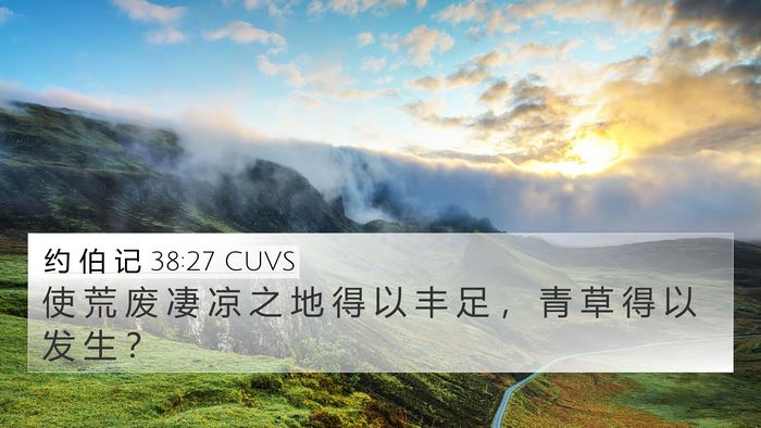 约 伯 记 38:27 CUVS Bible Verse Image