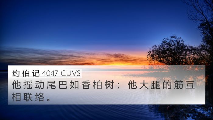 约 伯 记 40:17 CUVS Bible Verse Image