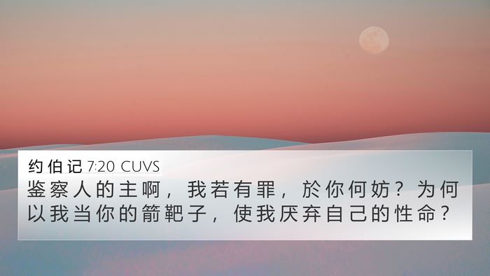 约 伯 记 7:20 CUVS Bible Verse Image