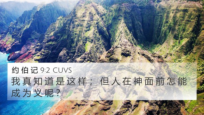 约 伯 记 9:2 CUVS Bible Verse Image