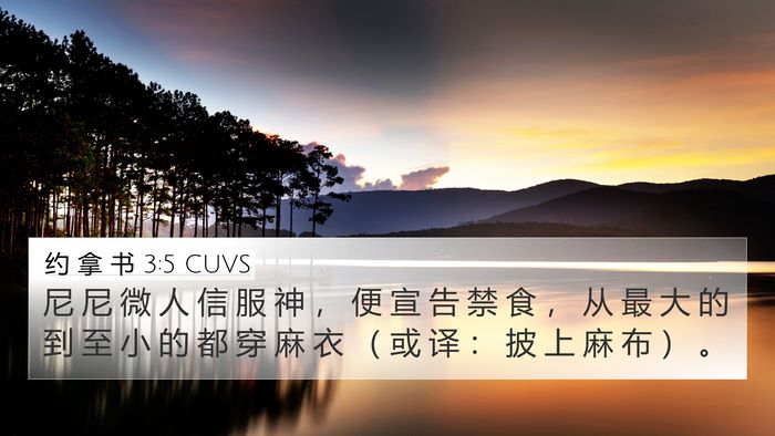 约 拿 书 3:5 CUVS Bible Verse Image