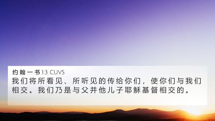 约 翰 一 书 1:3 CUVS Bible Verse Image