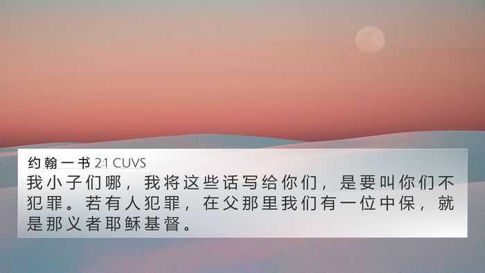约 翰 一 书 2:1 CUVS Bible Verse Image