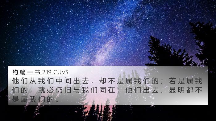 约 翰 一 书 2:19 CUVS Bible Verse Image