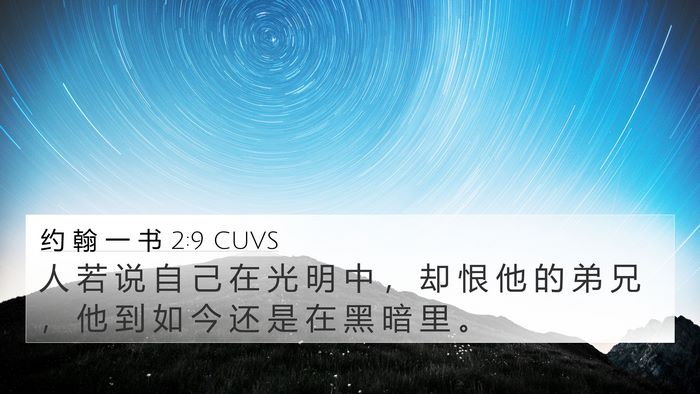 约 翰 一 书 2:9 CUVS Bible Verse Image