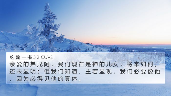 约 翰 一 书 3:2 CUVS Bible Verse Image
