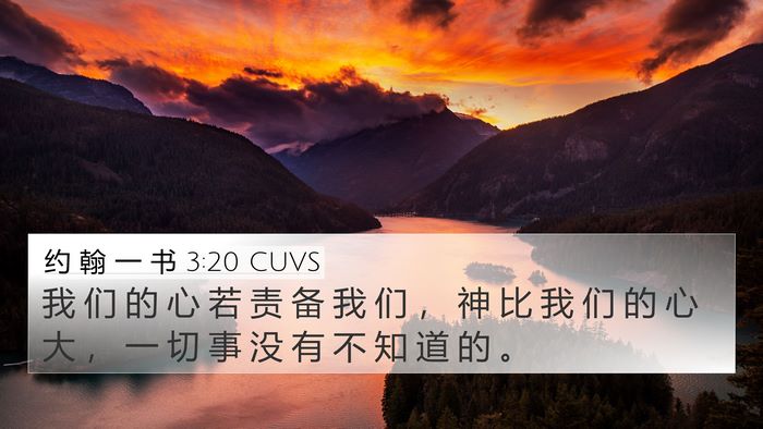 约 翰 一 书 3:20 CUVS Bible Verse Image