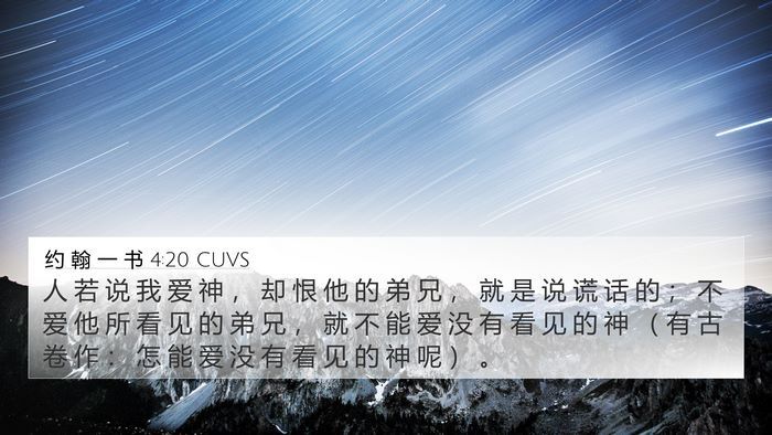 约 翰 一 书 4:20 CUVS Bible Verse Image