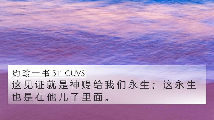 约 翰 一 书 5:11 CUVS Bible Verse Image