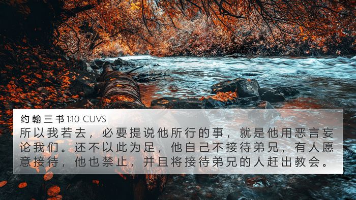 约 翰 三 书 1:10 CUVS Bible Verse Image
