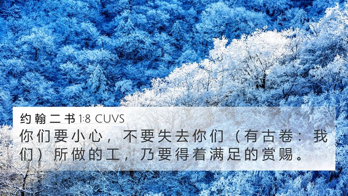 约 翰 二 书 1:8 CUVS Bible Verse Image