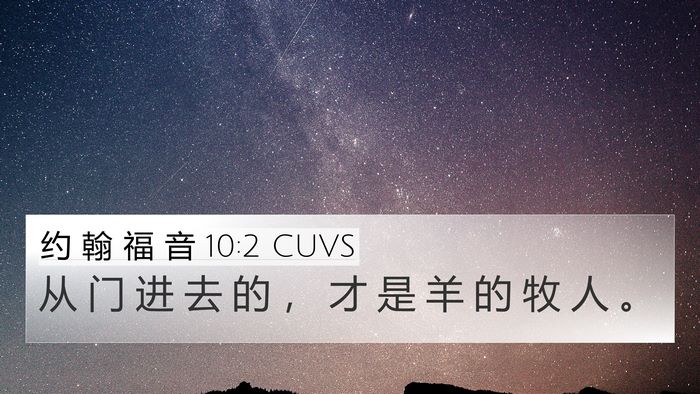 约 翰 福 音 10:2 CUVS 4K Wallpaper - 从 门 进 去 的 ， 才 是 羊 的 牧 人 - 4K Wallpaper Bible Verse
