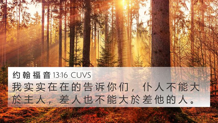 约 翰 福 音 13:16 CUVS Bible Verse Image