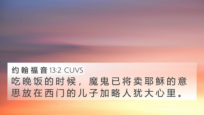 约 翰 福 音 13:2 CUVS Bible Verse Image