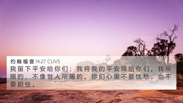 约 翰 福 音 14:27 CUVS Bible Verse Image
