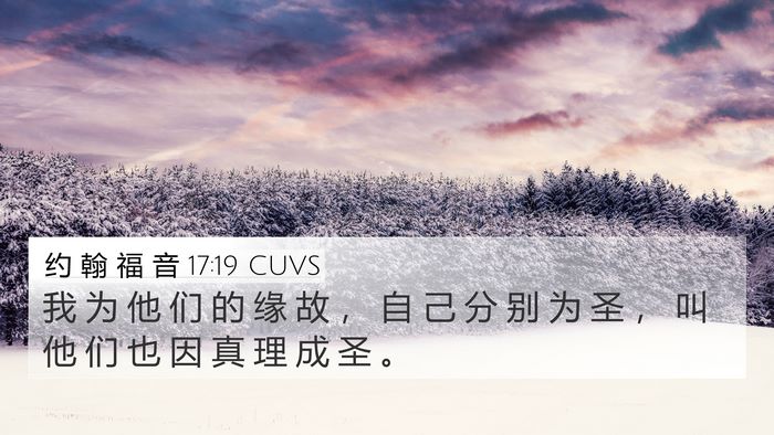 约 翰 福 音 17:19 CUVS Bible Verse Image