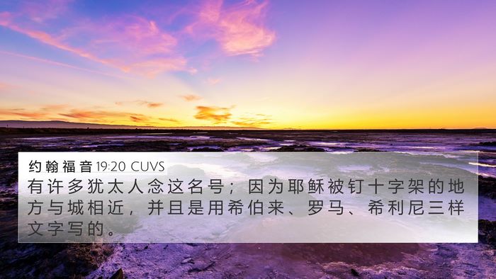 约 翰 福 音 19:20 CUVS Bible Verse Image