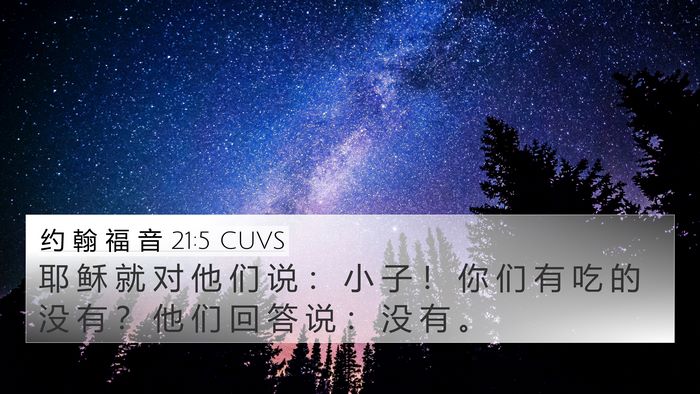 约 翰 福 音 21:5 CUVS Bible Verse Image