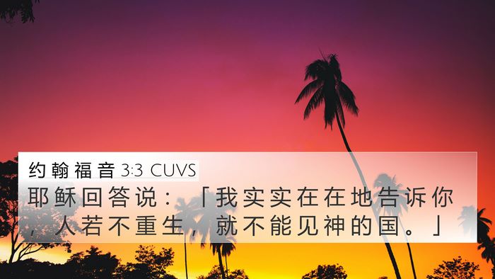 约 翰 福 音 3:3 CUVS Bible Verse Image
