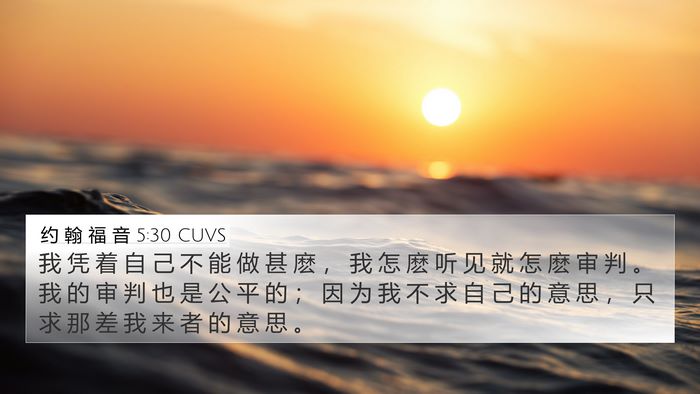 约 翰 福 音 5:30 CUVS Bible Verse Image