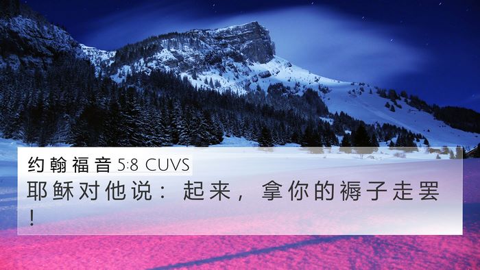 约 翰 福 音 5:8 CUVS Bible Verse Image