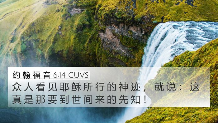 约 翰 福 音 6:14 CUVS Bible Verse Image