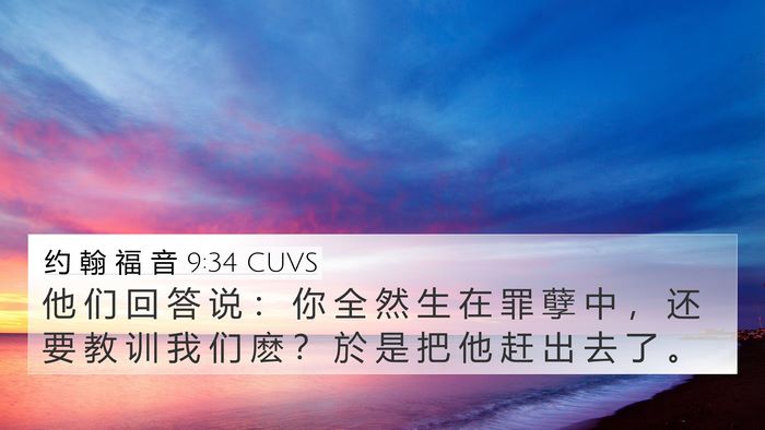 约 翰 福 音 9:34 CUVS Bible Verse Image
