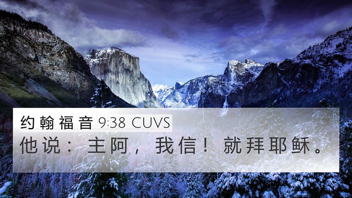 约 翰 福 音 9:38 CUVS Bible Verse Image