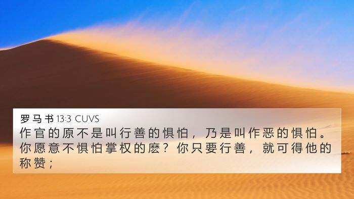 罗 马 书 13:3 CUVS Bible Verse Image