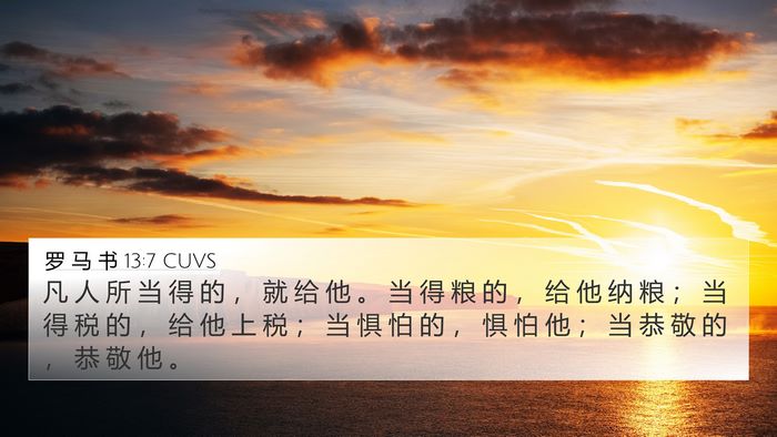 罗 马 书 13:7 CUVS Bible Verse Image