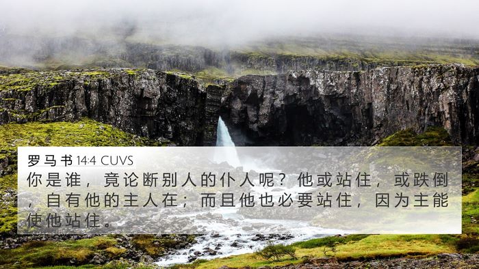 罗 马 书 14:4 CUVS Bible Verse Image