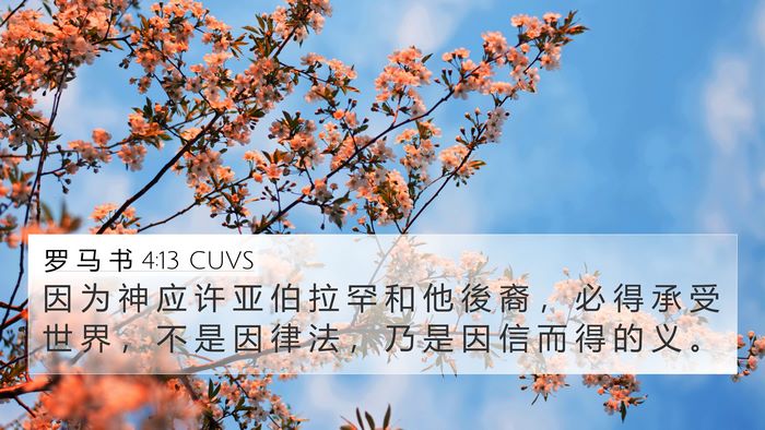 罗 马 书 4:13 CUVS Bible Verse Image