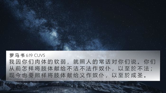 罗 马 书 6:19 CUVS Bible Verse Image